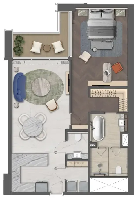 1 bedroom layout