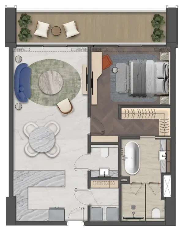 1 bedroom layout