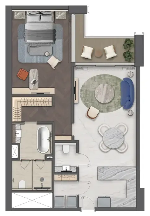 1 bedroom layout