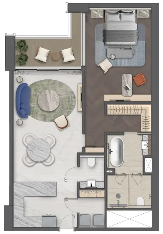 1 bedroom layout