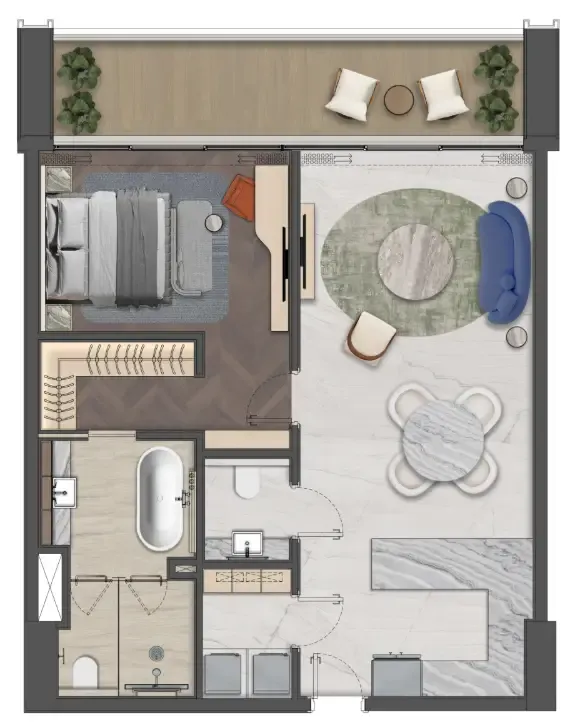 1 bedroom layout