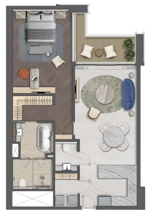 1 bedroom layout