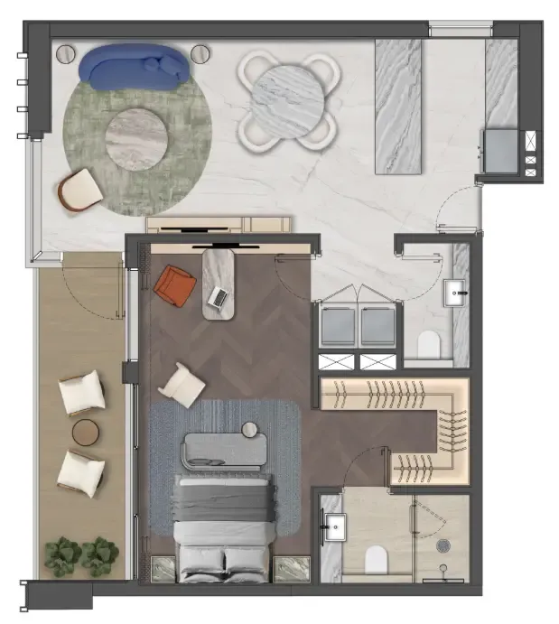 1 bedroom layout
