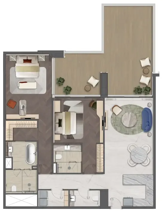 2 bedroom layout