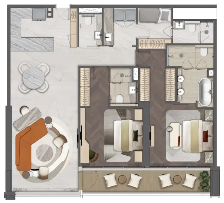 2 bedroom layout