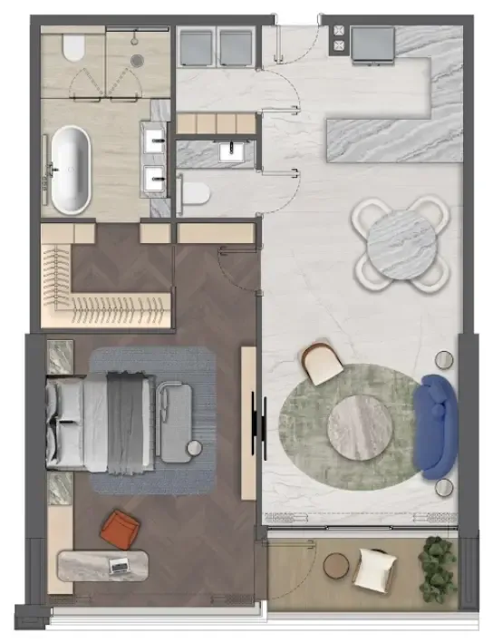 1 bedroom layout