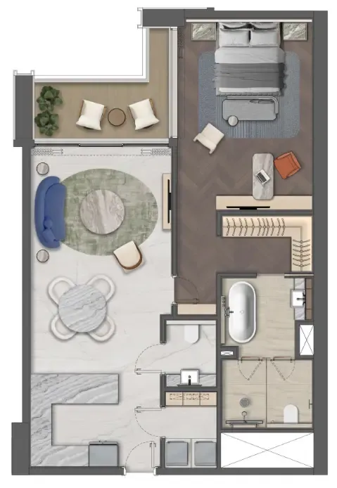 1 bedroom layout