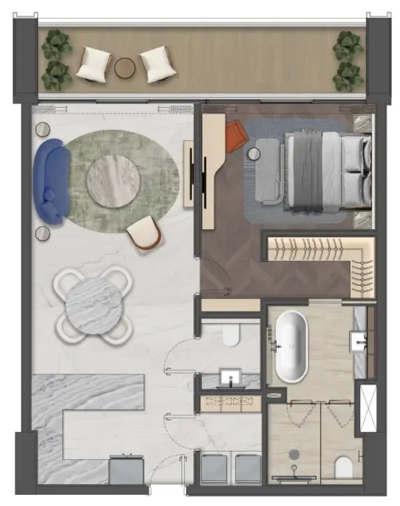 1 bedroom layout