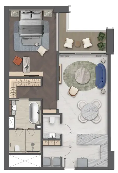 1 bedroom layout