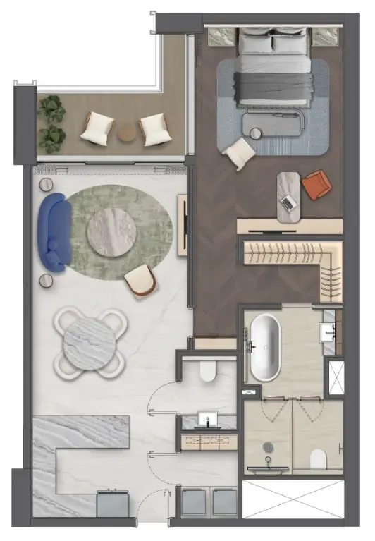 1 bedroom layout