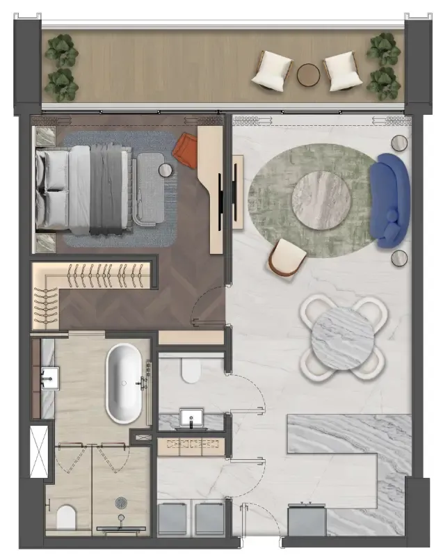 1 bedroom layout