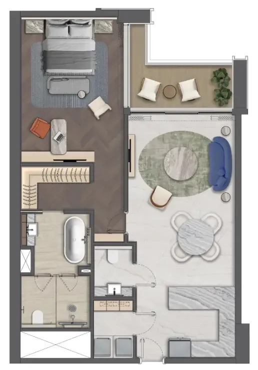 1 bedroom layout