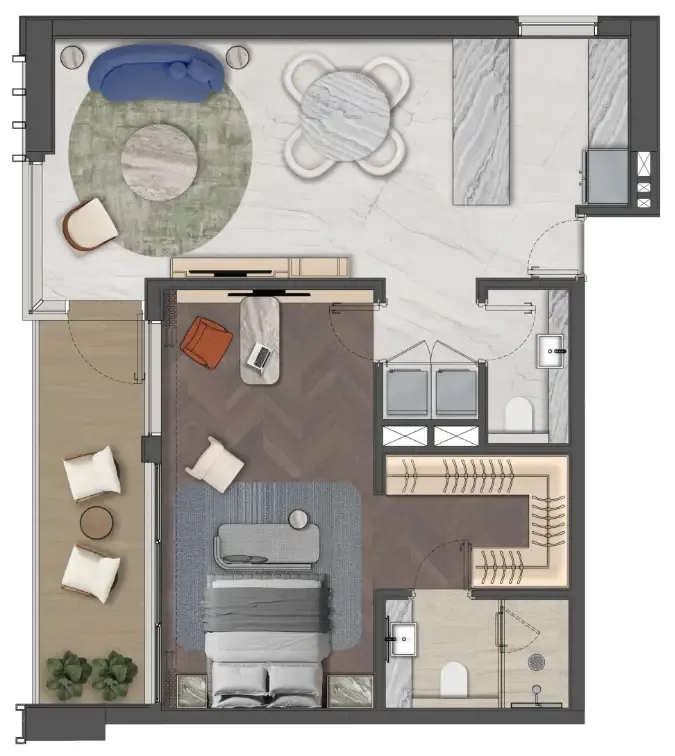 1 bedroom layout