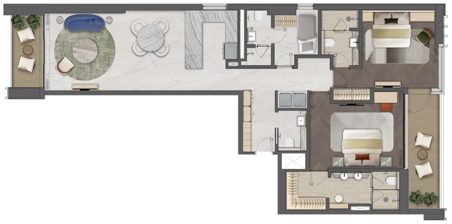 2 bedroom layout