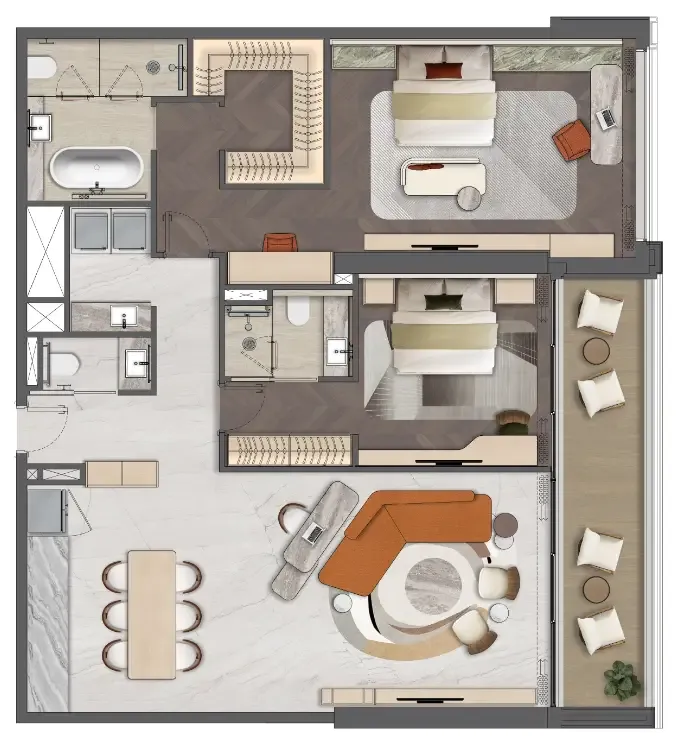 2 bedroom layout