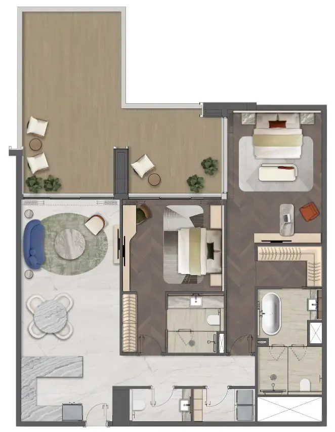 2 bedroom layout