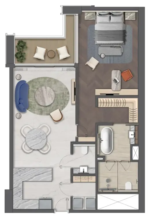 1 bedroom layout