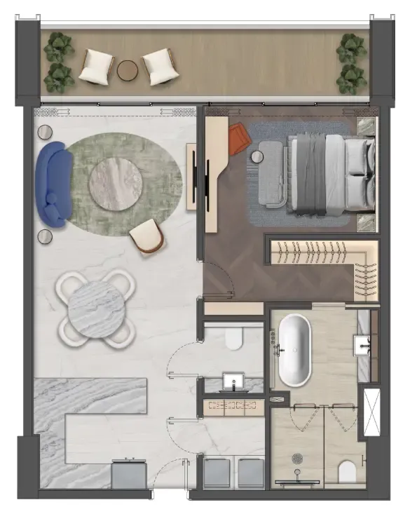 1 bedroom layout