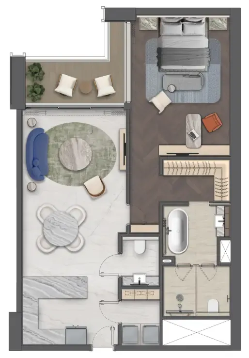1 bedroom layout