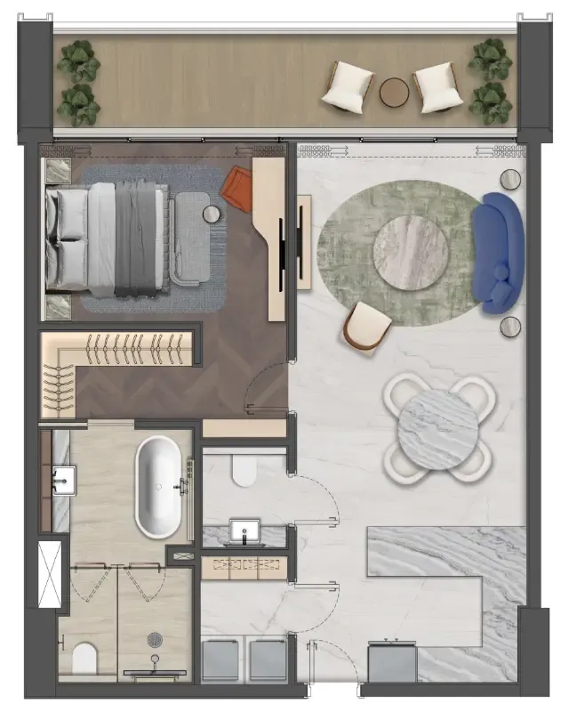 1 bedroom layout