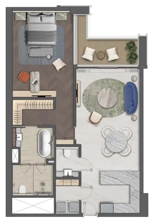 1 bedroom layout