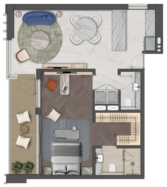 1 bedroom layout