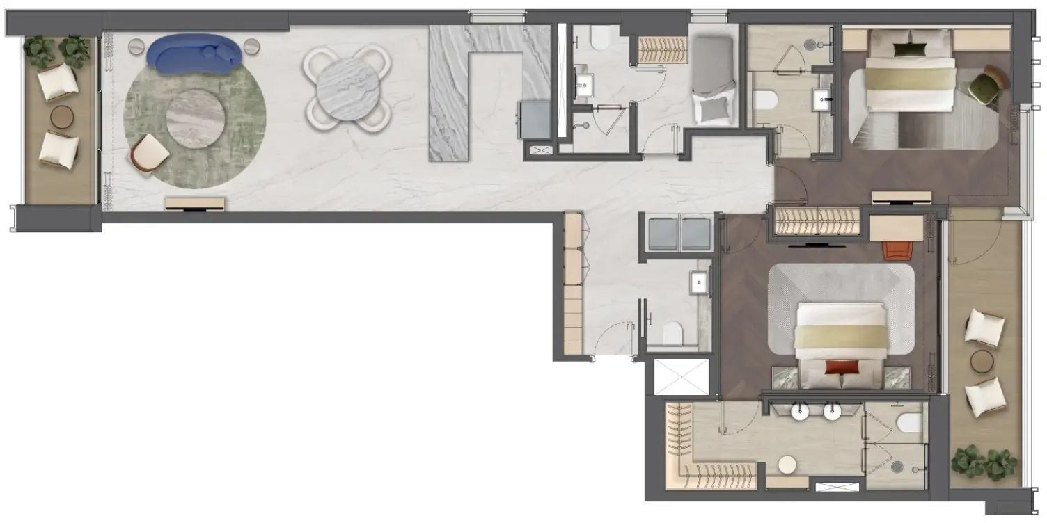 2 bedroom layout