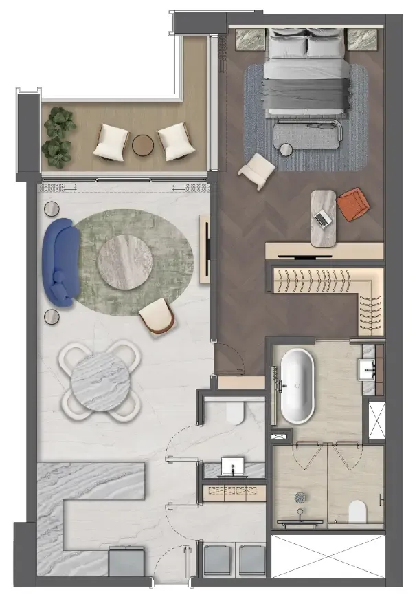 1 bedroom layout