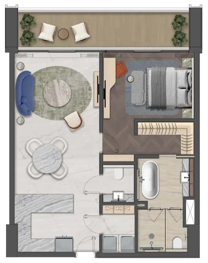 1 bedroom layout