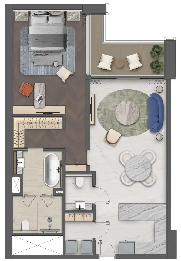 1 bedroom layout