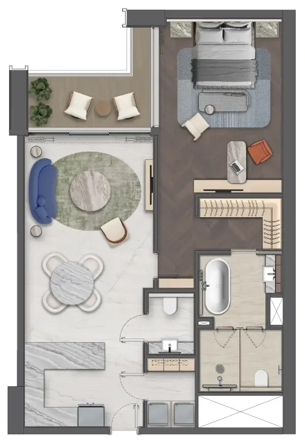 1 bedroom layout