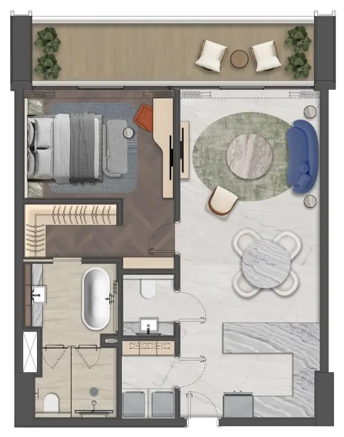 1 bedroom layout