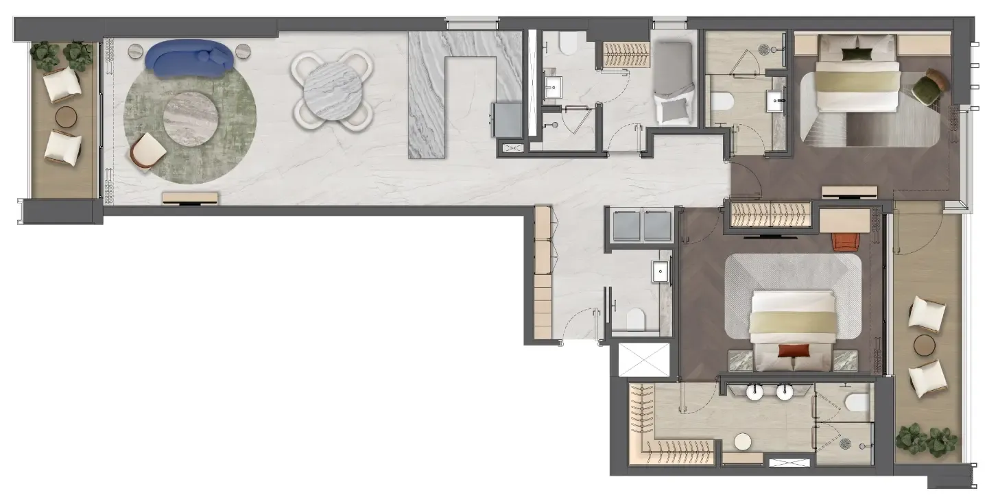 2 bedroom layout