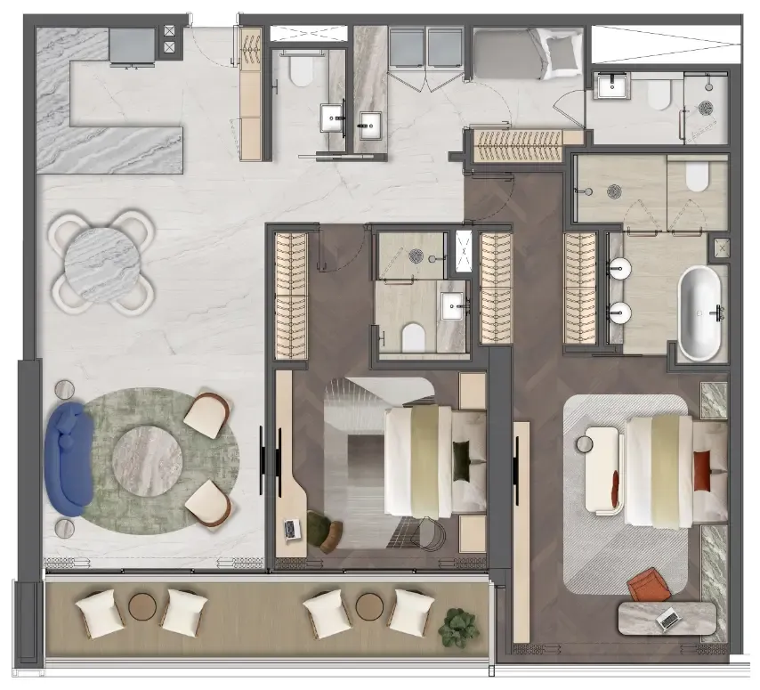 2 bedroom layout