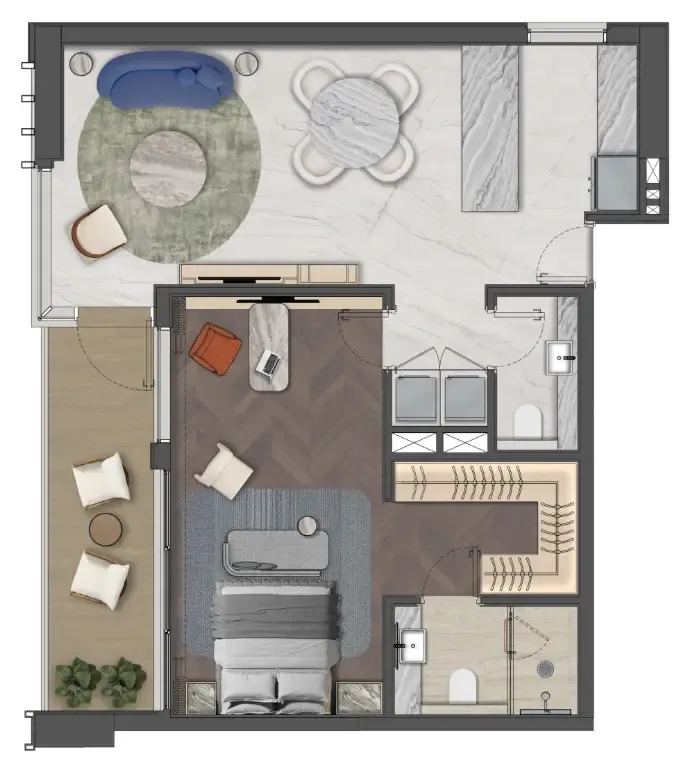 1 bedroom layout