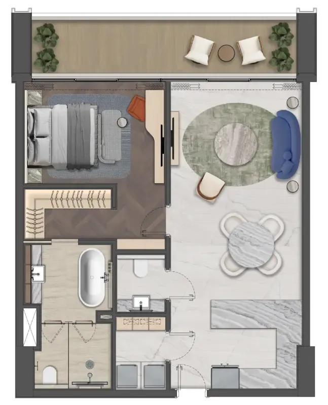 1 bedroom layout