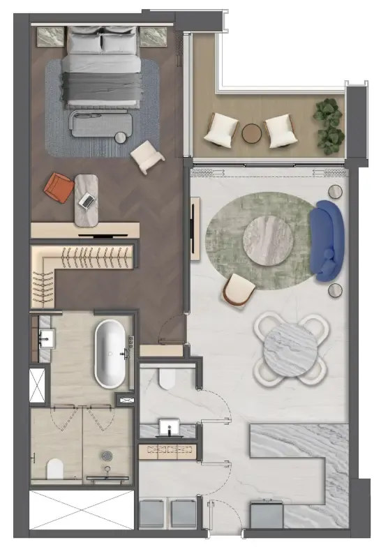1 bedroom layout