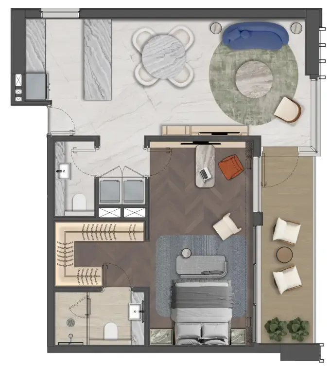 1 bedroom layout