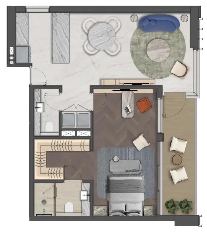 1 bedroom layout