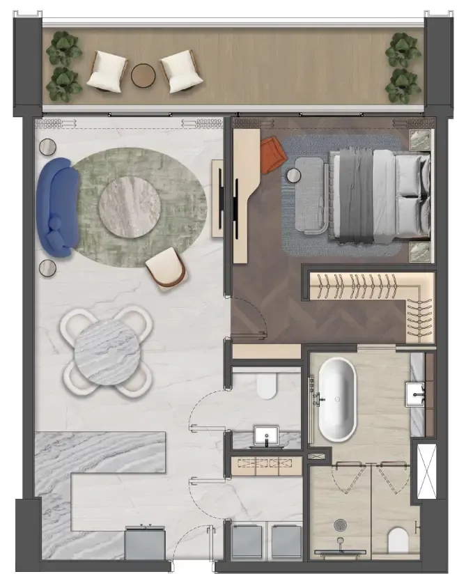 1 bedroom layout