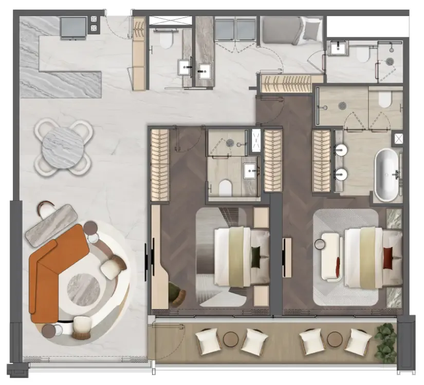2 bedroom layout