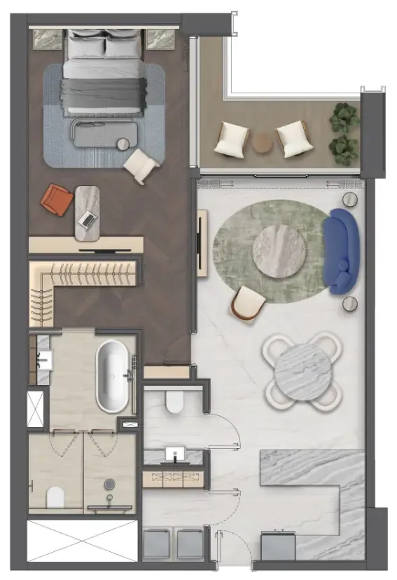 1 bedroom layout
