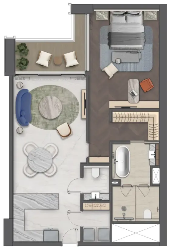 1 bedroom layout