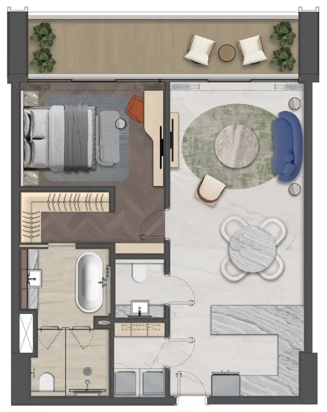 1 bedroom layout