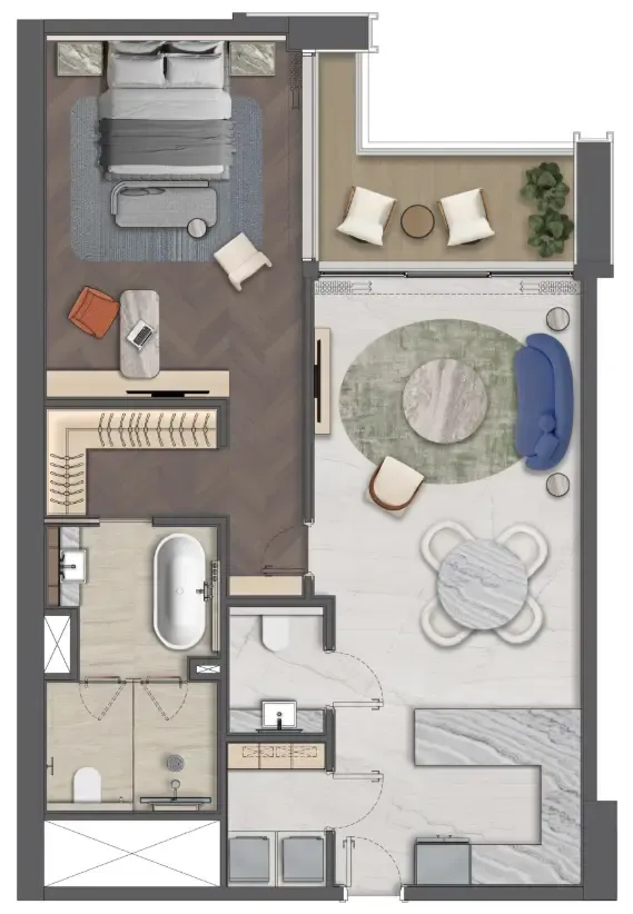 1 bedroom layout