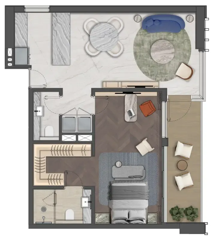 1 bedroom layout
