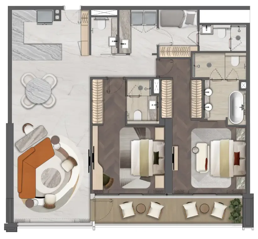 2 bedroom layout