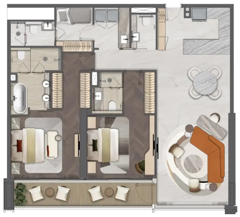2 bedroom layout