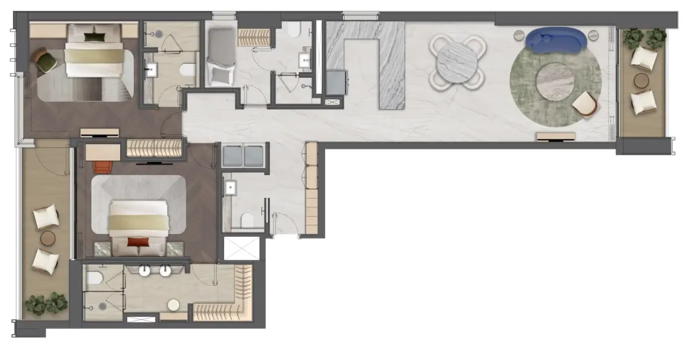 2 bedroom layout