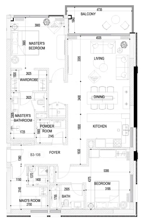 2 bedroom layout